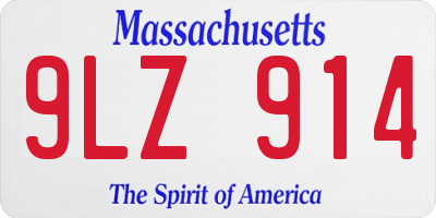 MA license plate 9LZ914