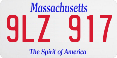 MA license plate 9LZ917