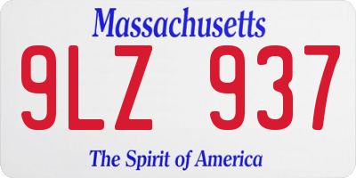 MA license plate 9LZ937