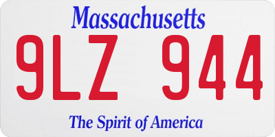 MA license plate 9LZ944