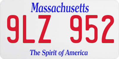 MA license plate 9LZ952