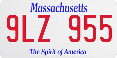 MA license plate 9LZ955