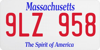 MA license plate 9LZ958