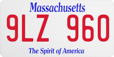 MA license plate 9LZ960
