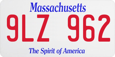 MA license plate 9LZ962