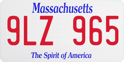 MA license plate 9LZ965