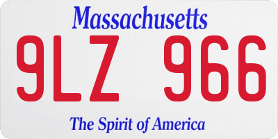 MA license plate 9LZ966