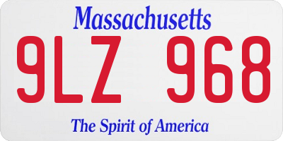 MA license plate 9LZ968