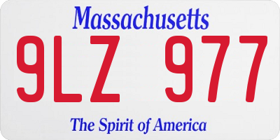 MA license plate 9LZ977