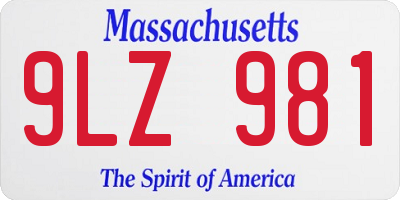 MA license plate 9LZ981