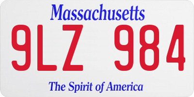 MA license plate 9LZ984