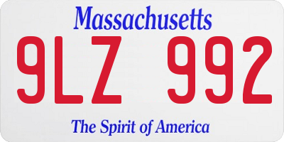 MA license plate 9LZ992