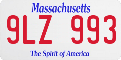 MA license plate 9LZ993