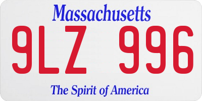 MA license plate 9LZ996