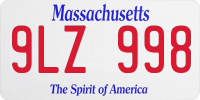 MA license plate 9LZ998