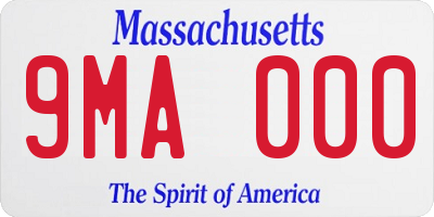 MA license plate 9MA000