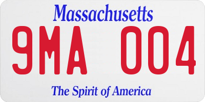 MA license plate 9MA004