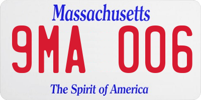 MA license plate 9MA006
