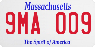 MA license plate 9MA009