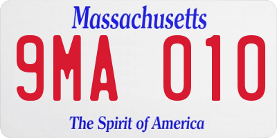 MA license plate 9MA010