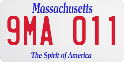 MA license plate 9MA011