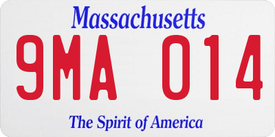 MA license plate 9MA014