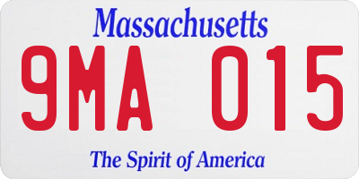 MA license plate 9MA015