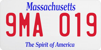 MA license plate 9MA019