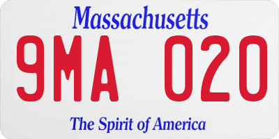 MA license plate 9MA020