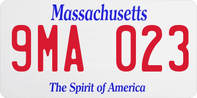 MA license plate 9MA023