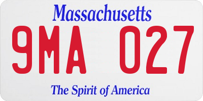 MA license plate 9MA027