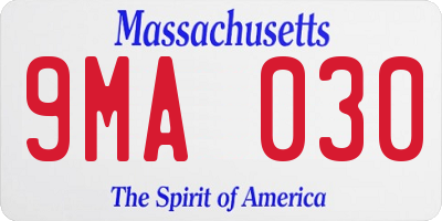MA license plate 9MA030