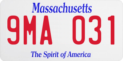 MA license plate 9MA031