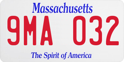 MA license plate 9MA032