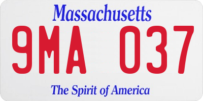 MA license plate 9MA037