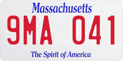 MA license plate 9MA041