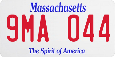 MA license plate 9MA044