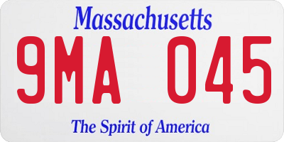 MA license plate 9MA045