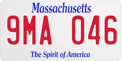 MA license plate 9MA046