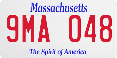 MA license plate 9MA048