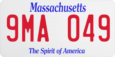 MA license plate 9MA049