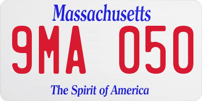 MA license plate 9MA050