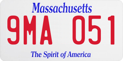 MA license plate 9MA051