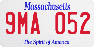 MA license plate 9MA052