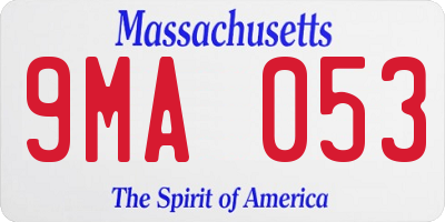 MA license plate 9MA053
