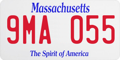 MA license plate 9MA055