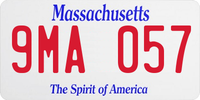 MA license plate 9MA057