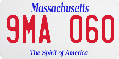 MA license plate 9MA060