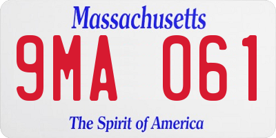 MA license plate 9MA061