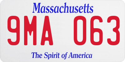 MA license plate 9MA063